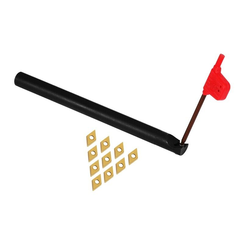 12Pcs Dcmt0702 Carbide Inserts + S12M-Sducr07 Bo Bar 150Mm With Wrench For CncX1