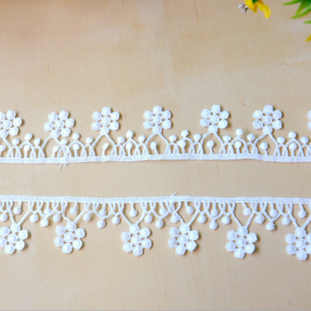 6 Yards embroidery Flowers Lace Decorative Wedding dress clothing accesories