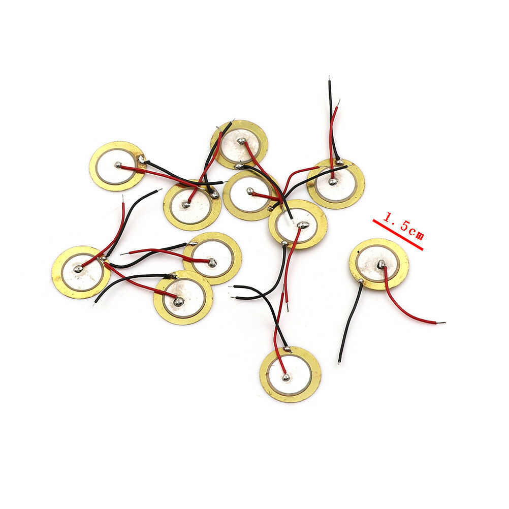 10x Piezoelectric Piezo Ceramic Wafer Plate Dia 15mm For Buzzer Loudspeak.l8