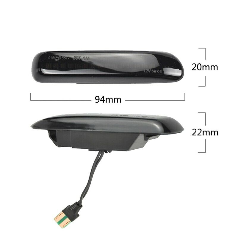 Car Smoked LED Dynamic Side Marker Light Turn Signal Blinker for  3 Series E46S6