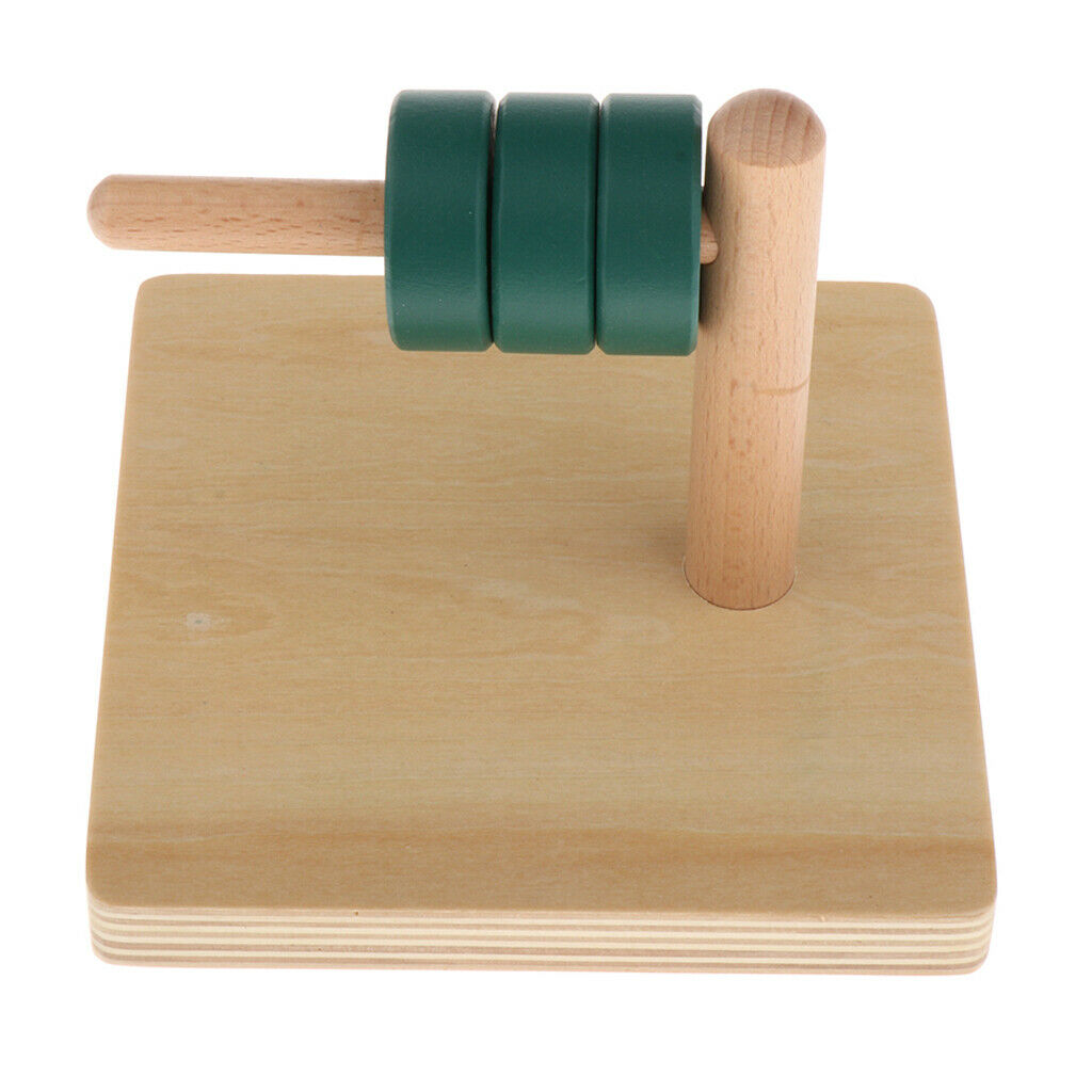 Wooden   Discs on Horizontal Dowel - Geometry Toys For Kids - Train