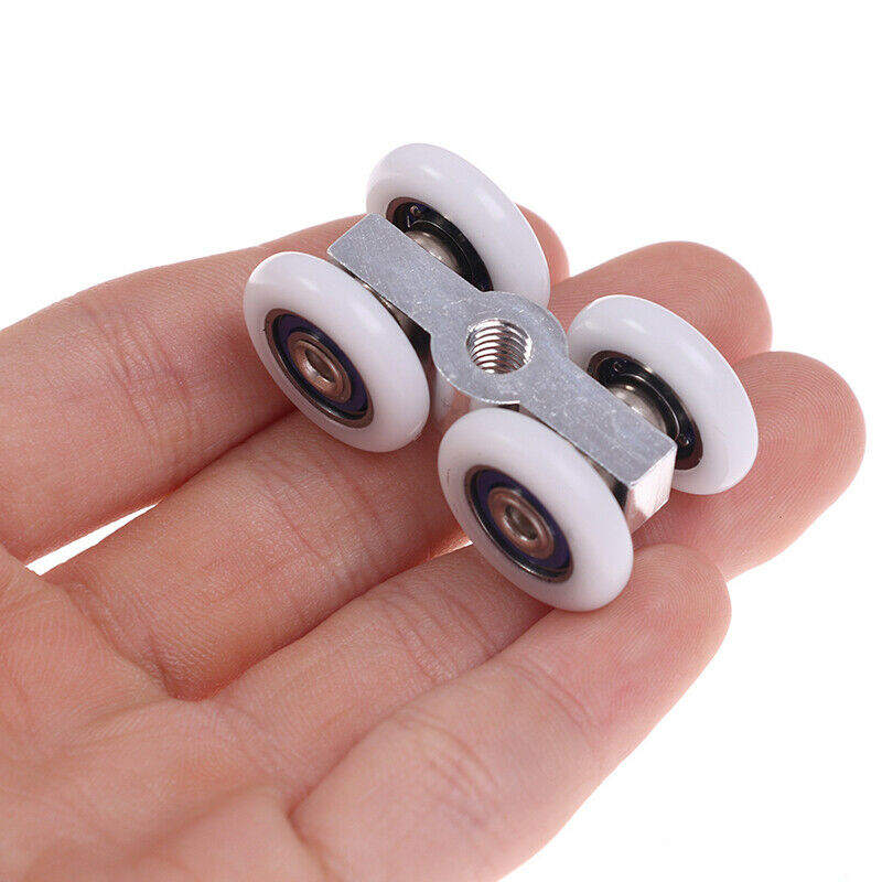 1Pair Sliding Door Rollers 4 Wheels Hanging Home Door Accessories Hardware F LQ