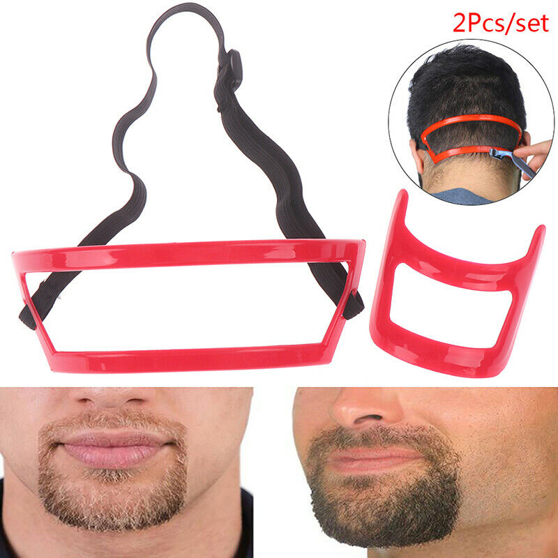 2Pcs Neck Hair Line Guide Neckline Haircut Shave Shaping Template Beard T.l8