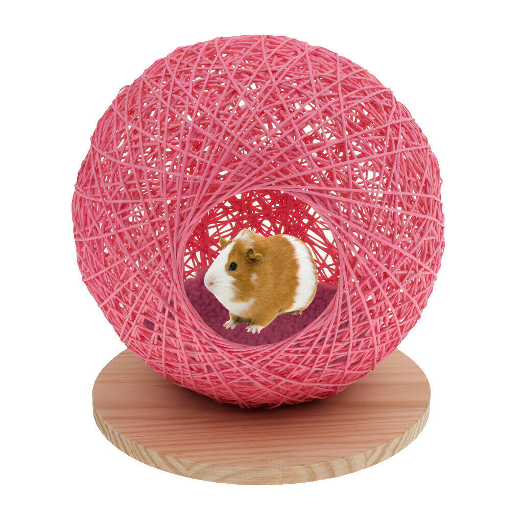 Handmade Pet Hamster Vines Rattan Nest House Small Animal Supplies Pink L