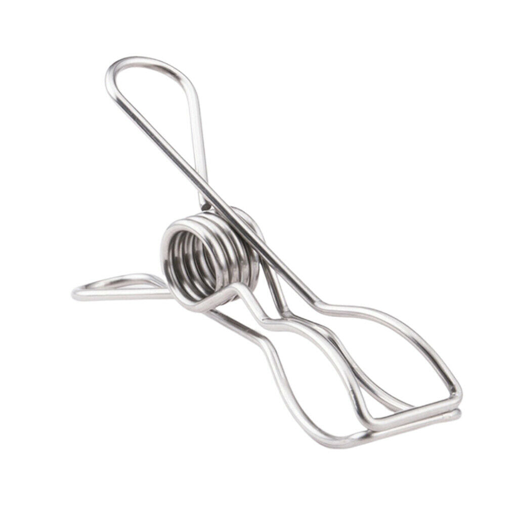 16 Pieces Multi-purpose Clothesline Utility Clips Steel Wire Clips 10cm