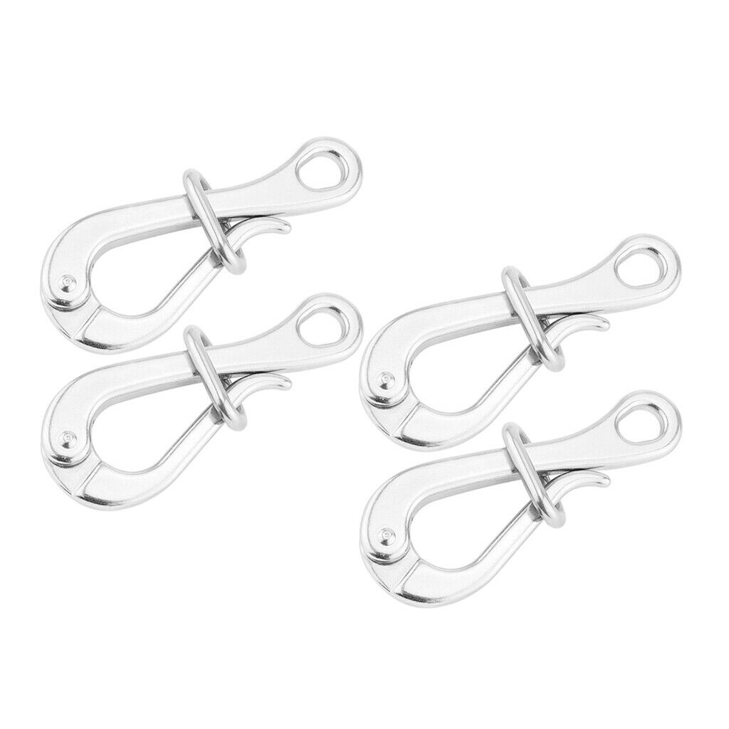 4 Pieces 4" 316 STAINLESS STEEL PELICAN HOOK Quick Release Marine Boat