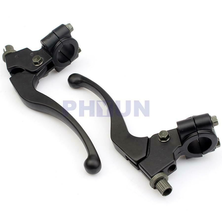 Pair Black Aluminium R+L Brake Lever Perch Clutch For 22mm Motorcycle Handlebar