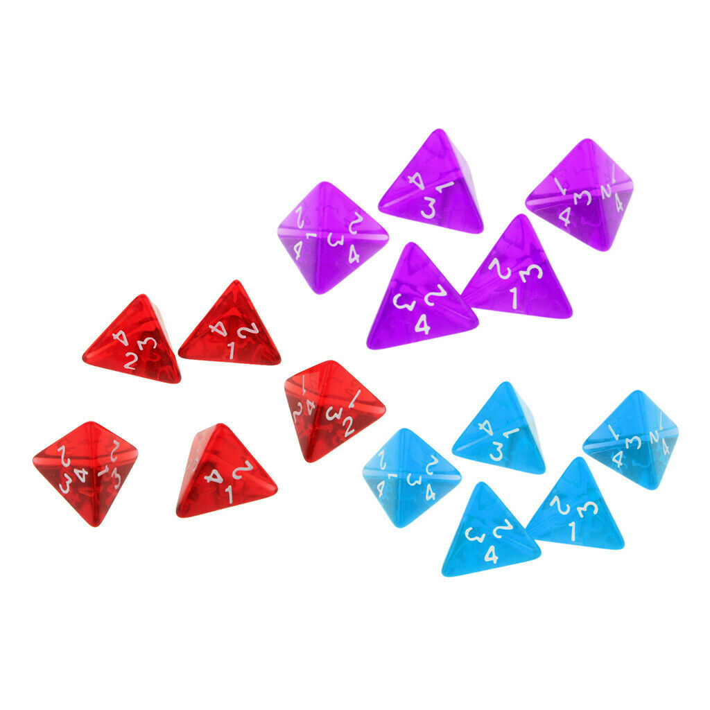 15Pcs D4 Multi-sided Polyhedral Dice Set for Table Games