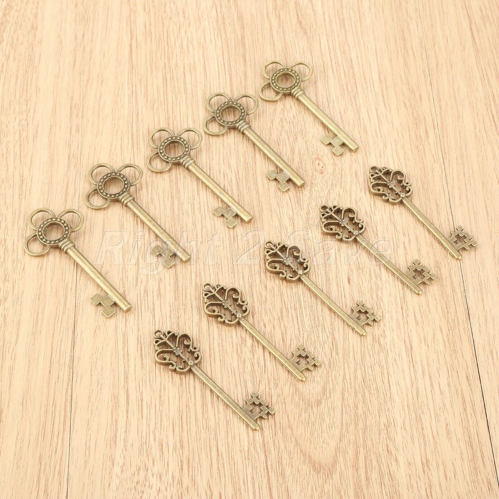 10pcs 2 Style Skeleton Key Charms Pendants Gift Jewelry Findings Wedding Favors
