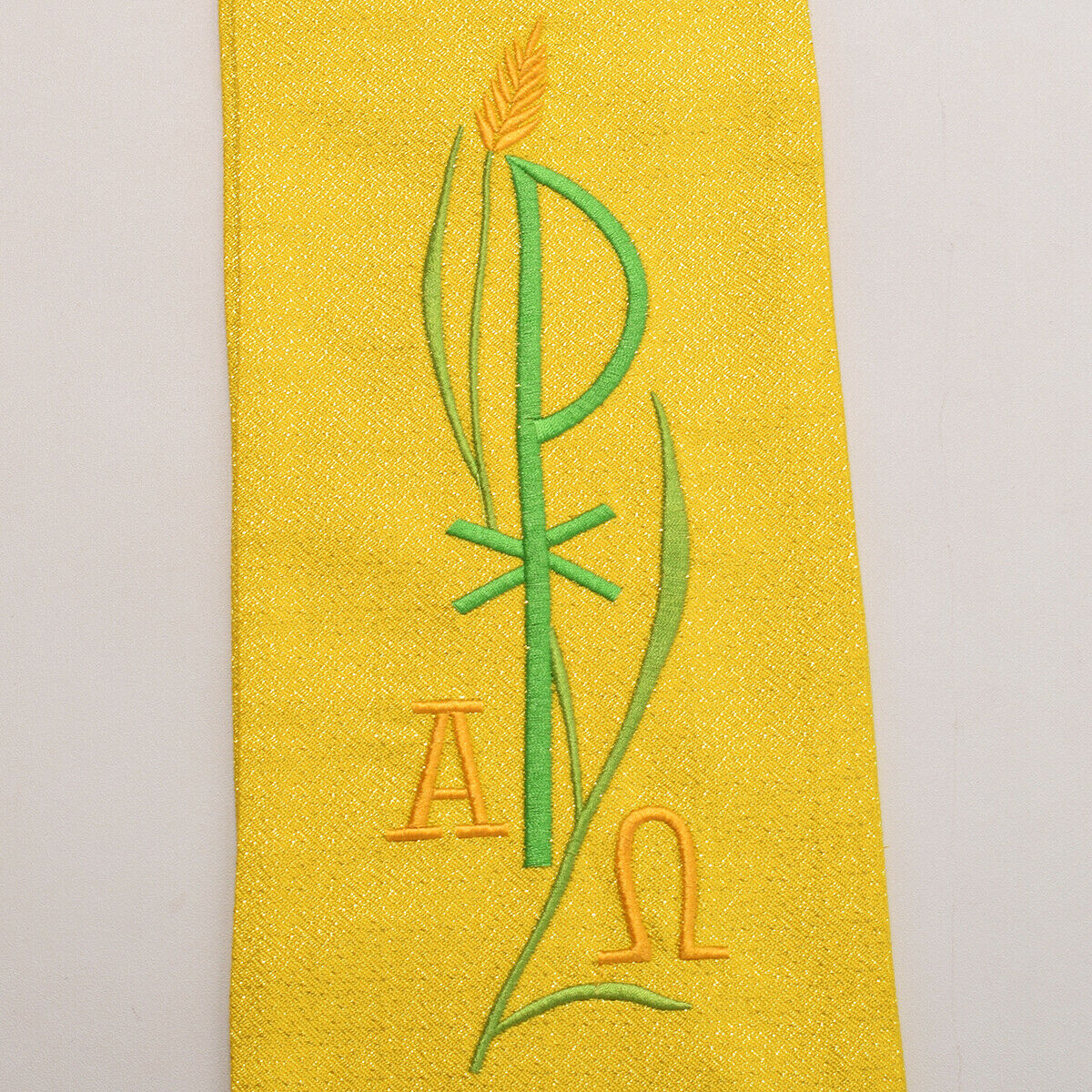 Catholic Church Priest Liturgical Stole Chi-Rho Flower Mass Stole Embroidered