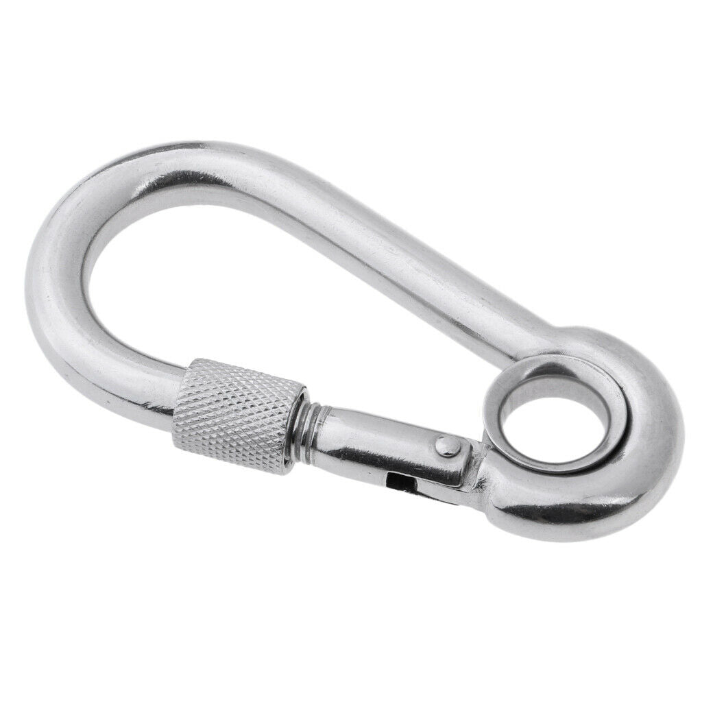 Stainless Steel Safety Carabiner Clip Hook Camping Climbing Hammock 11x120mm