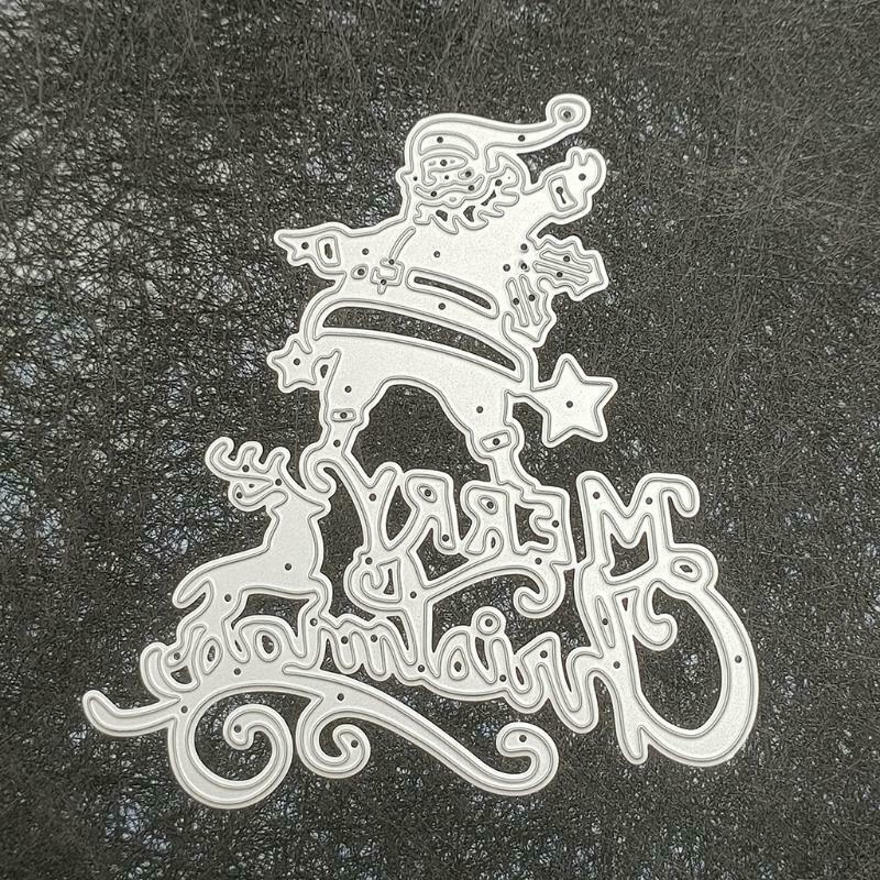 Merry Christmas Santa Metal Cutting Dies Stencil DIY Scrapbooking Album Paper