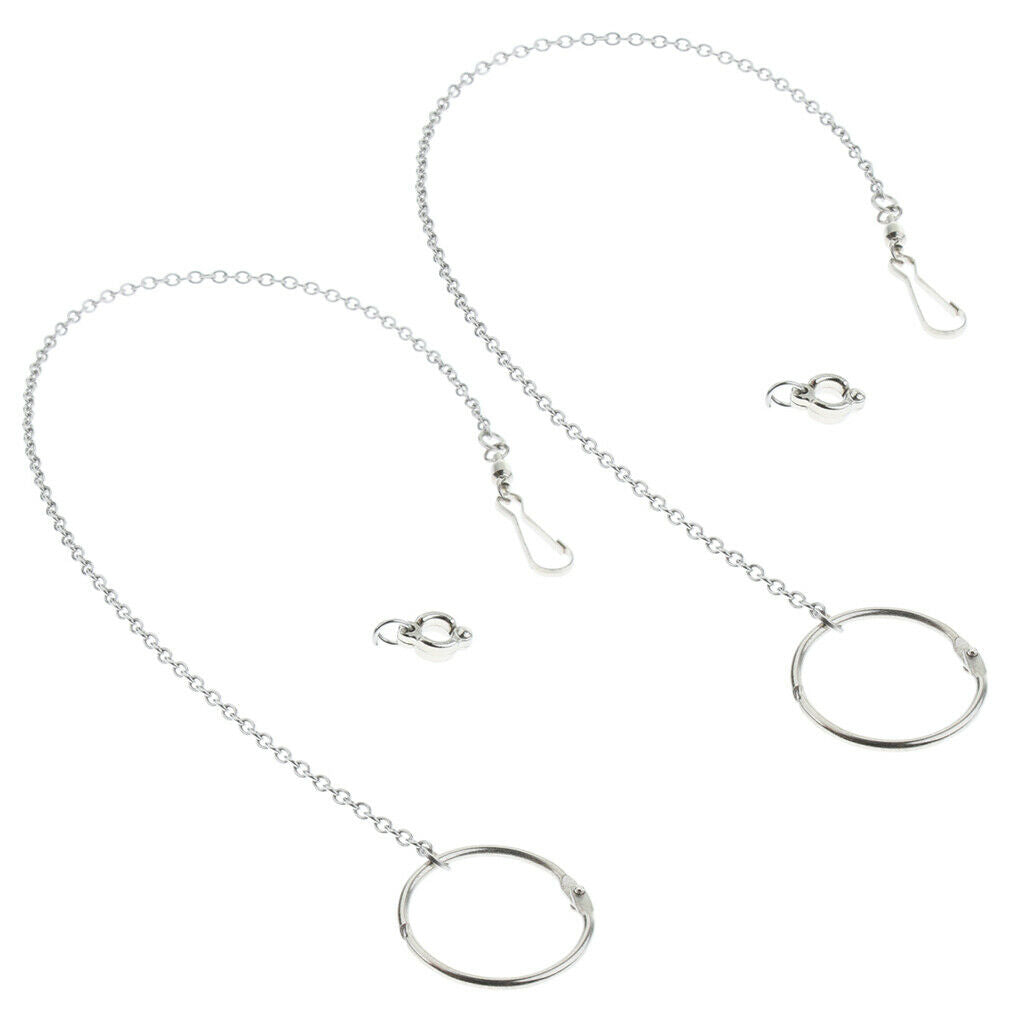 2XBird Training Ring Parrot Foot Stainless Steel Fission Chain Leash, Easy