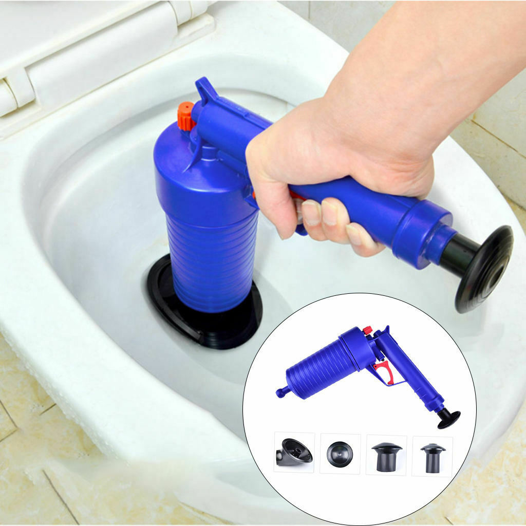 Air Pressure Toilet Plunger Sink Bathtub Shower Air Drain Blaster Augers