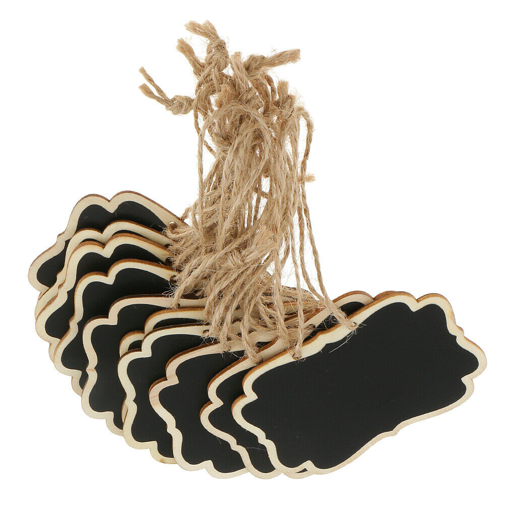 12x Wooden Chalk Board Christmas Gift Package Tags Ornament