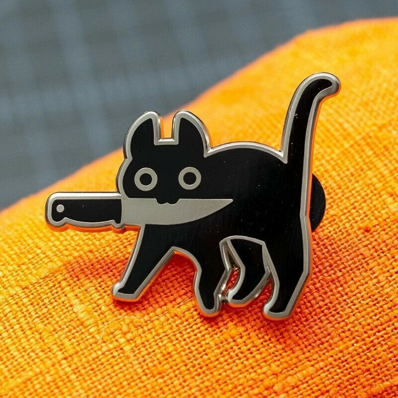 Cartoon Creative Black Cat Modeling Enamel Pin Lapel Badges BroochL Rf