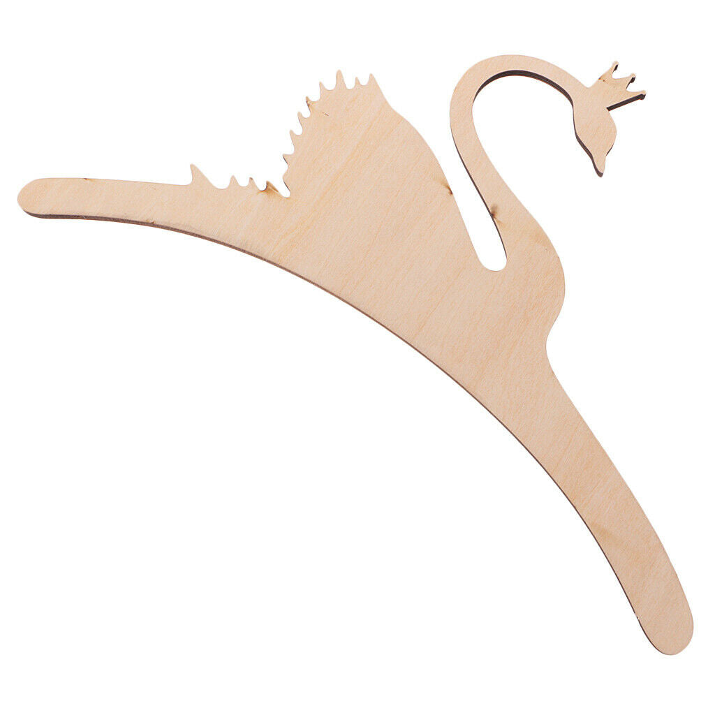 1Pc Cute Swan Shape Kids Room Wooden Coat Clothes Hooks Hangers Natural Wood