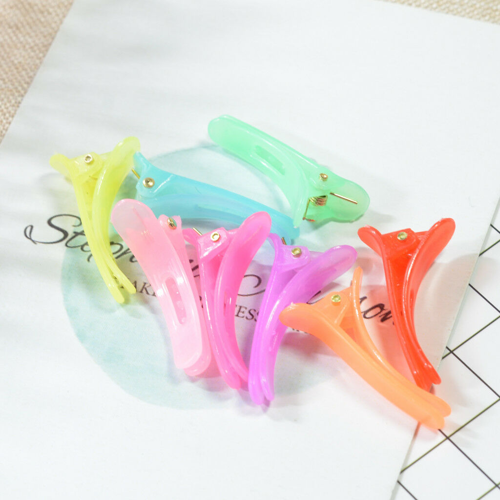 50x Girls Kids Mixed Color Plastic Single Prong Alligator Hair Clips Bow DIY