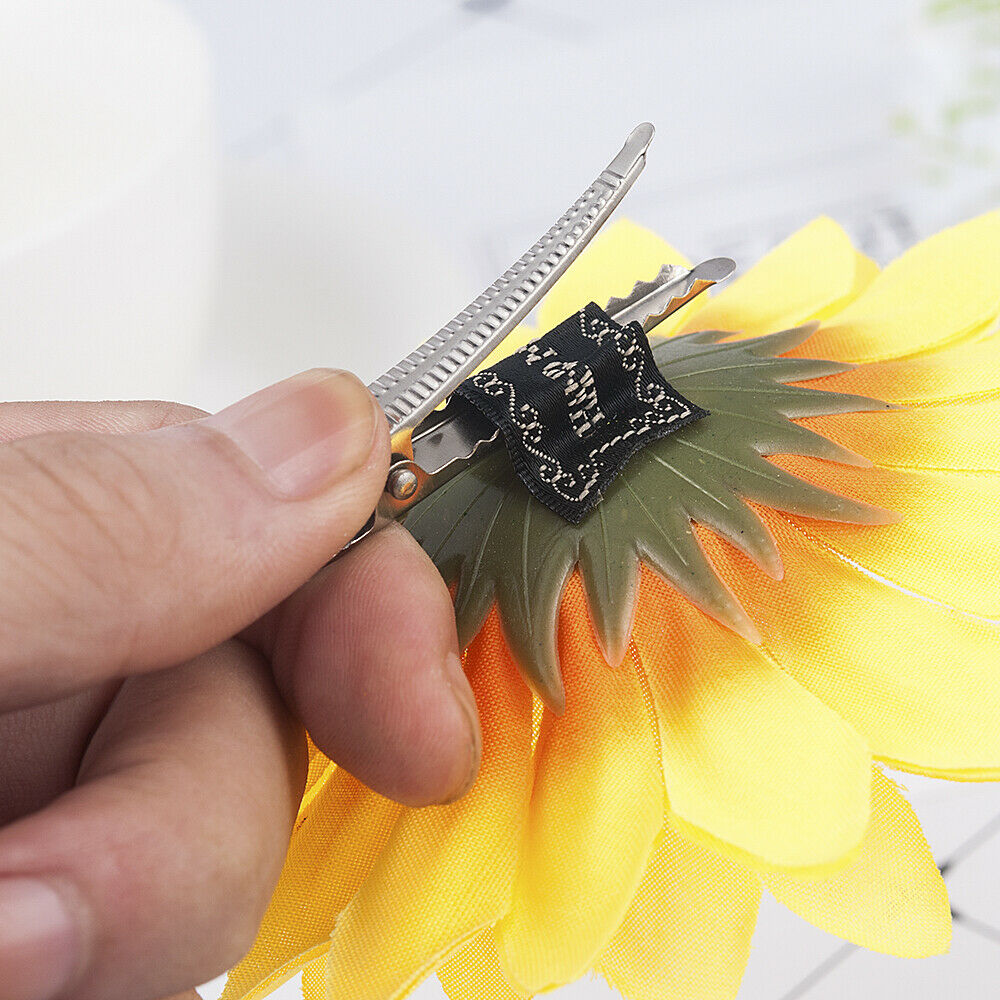 2 Pcs Hawaiian Sunflower Flower Hair Clip Hairpins for Women Hair Decroration