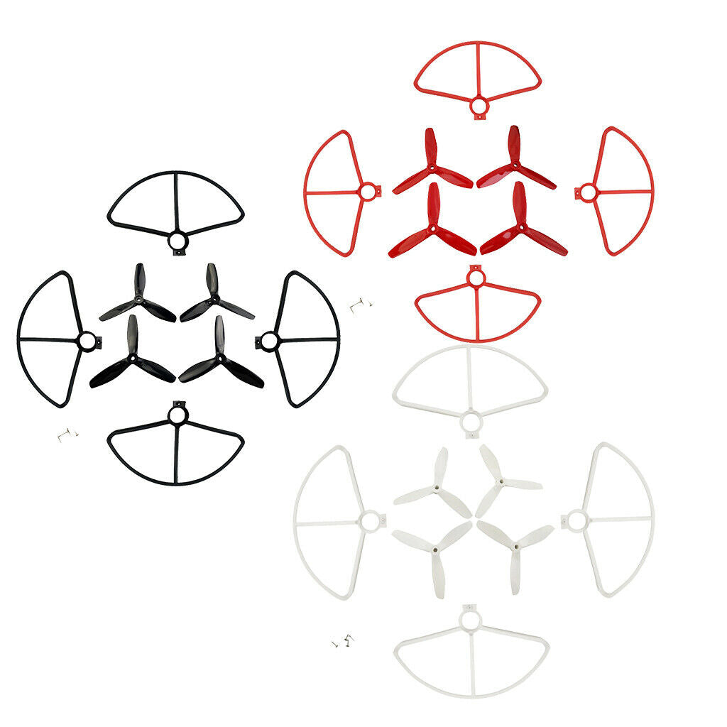 Set of Propellers + Protective Cover for MJX B5W F20 Bugs 5W Aircrafts White
