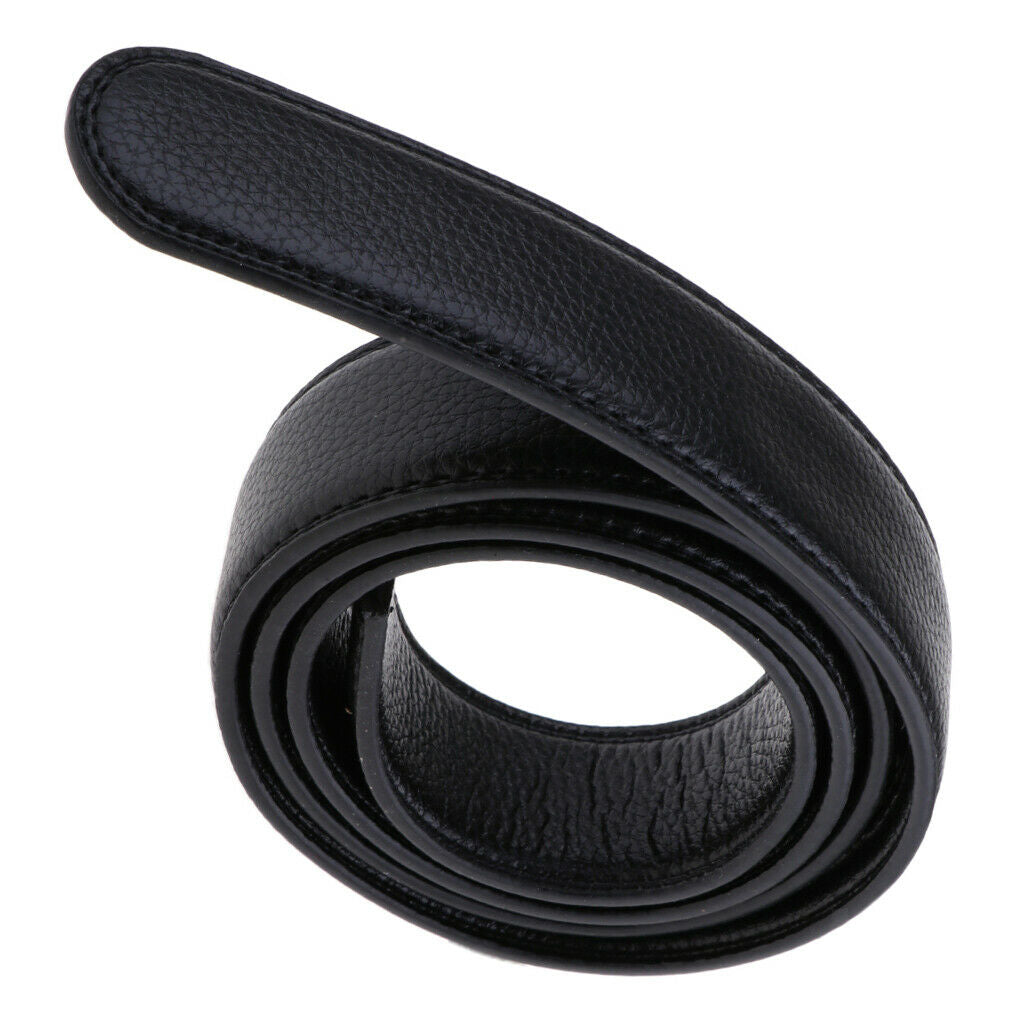 Casual PU Leather Ratchet Replacement Belt without Buckle 35mm 1 3/8" 120cm