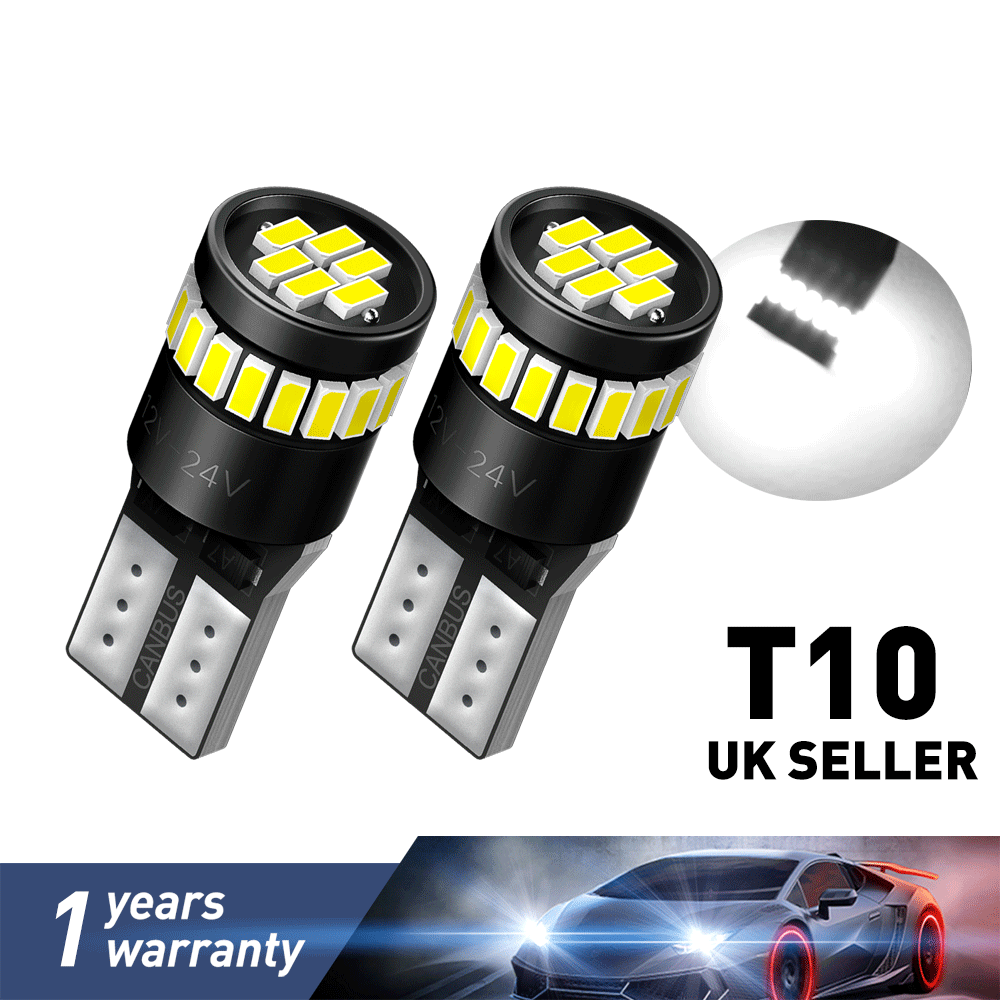T10 CAR BULBS LED ERROR FREE CANBUS XENON WHITE W5W 501 SIDE LIGHTS BULBS 2PCS