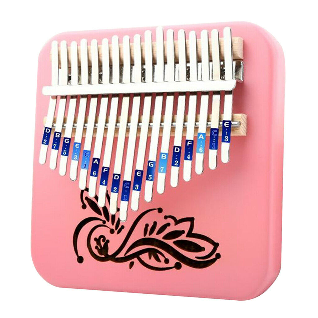 17 Key Kalimba Thumb Piano Finger Wood Musical Instrument Pink Music Box