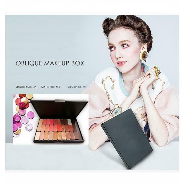 2 Pack Plastic Makeup Eyeshadow Bronzer Powder Palette Pallet Box Black