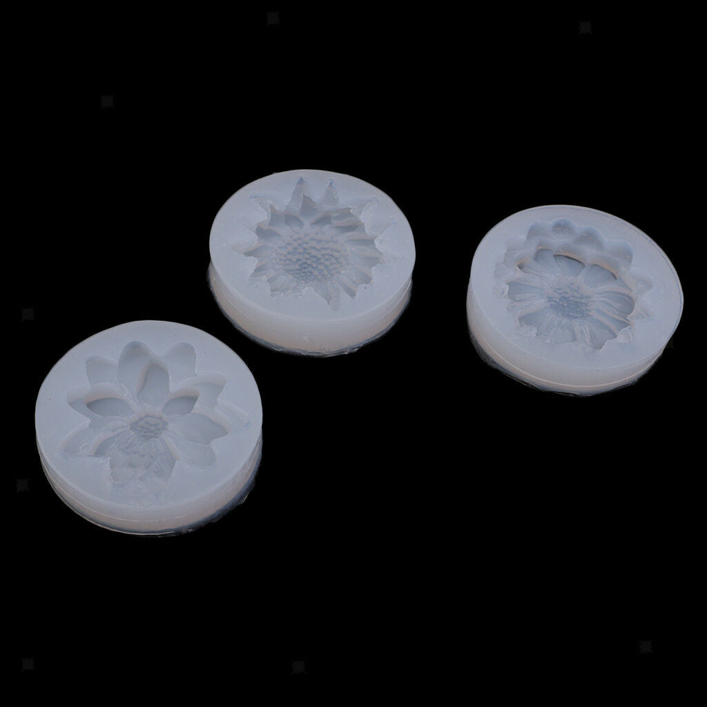 3 Pcs Flower Collection Fondant Candy Silicone Mold Cake Making Accessories