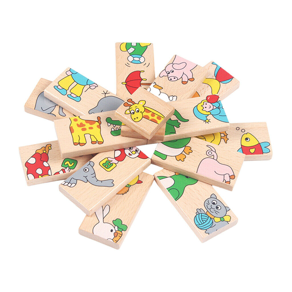 Domino Animal Puzzles 15 Pieces Set for Children 1 2 3 4 6 Years Old Child