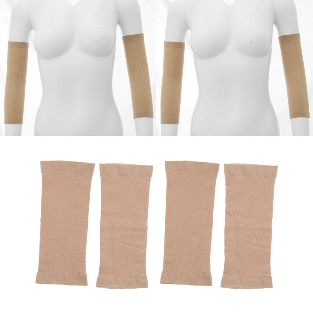 2Pairs Women Sports Upper Arm Shapewears Slimmer Shaper Sleeves Wrap Skin