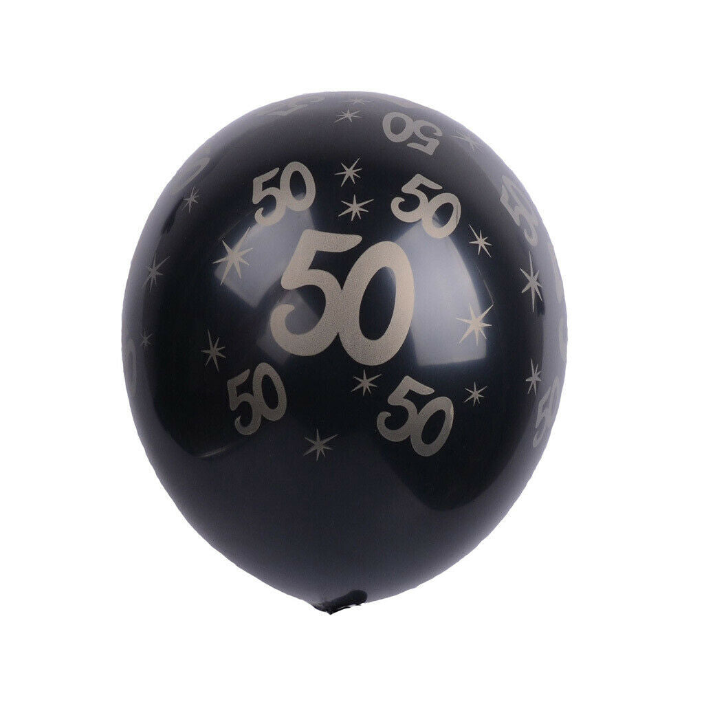 Pack of 40 X 12" Pearlised Latex Balloons Featuring Stars And Number Prints