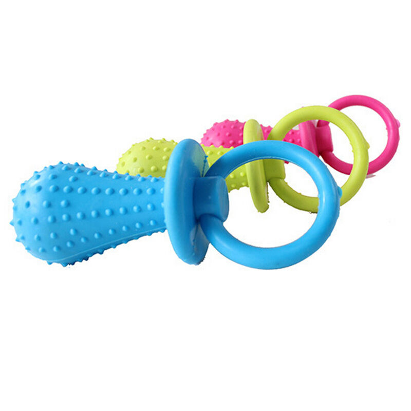 Rubber Pacifier for Pet Toys Dog Cat Puppy Chew Toys with Bell Sound Insid.l8