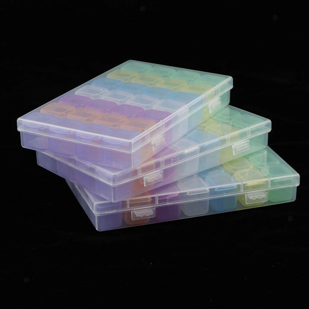 3Pcs Plastic Jewelry Organizer Container Storage Box Single Mini Plastic Storage