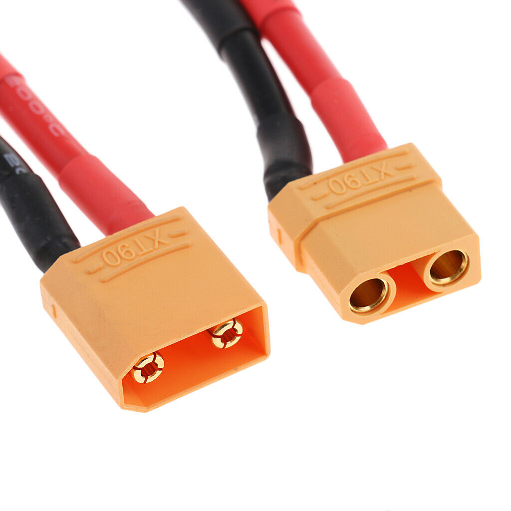Pair of RC XT90 to T Male to Female Lipo Battery Adapter Charger
