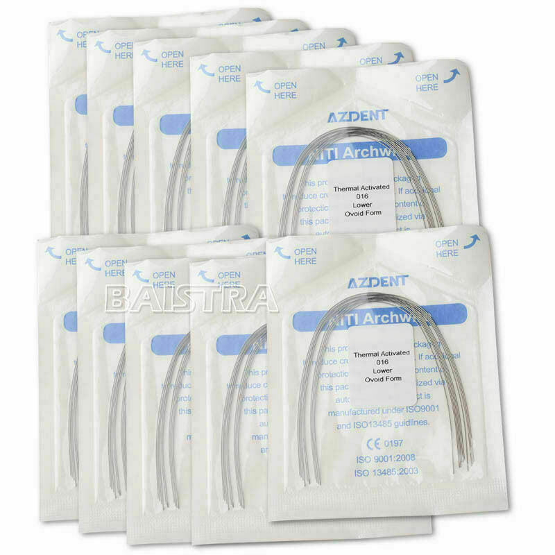 50 X Orthodontics Archwires Thermal Activated Niti Round 0.016 Lower AZDENT CA