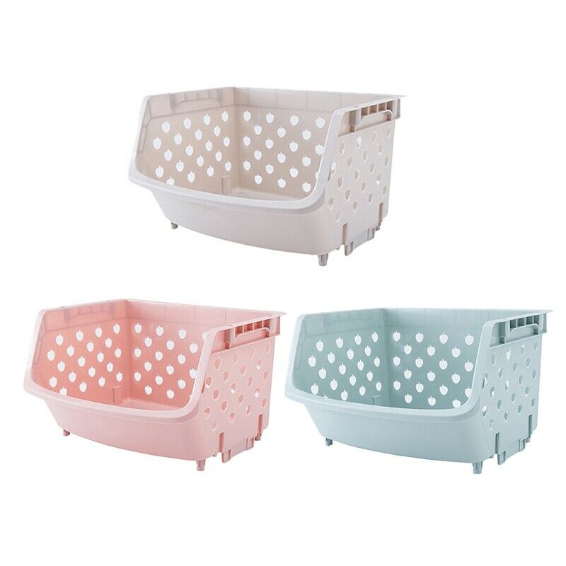 Kitchen Organizer Basket Shelf Stackable Single-Deck Fruit Vegetable Storage BL7