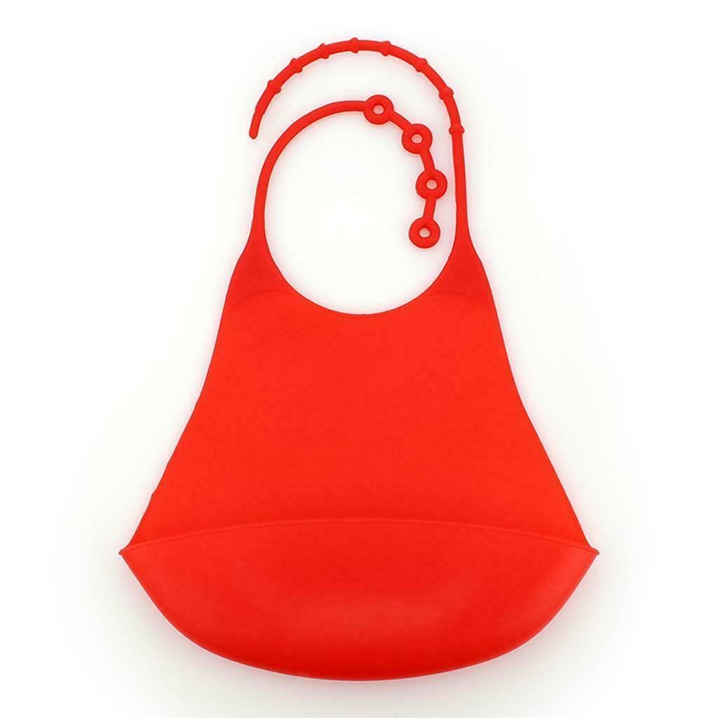 2 lot Silicone Bib Washable Mealtime Clothing Protector w/Crumb Catcher