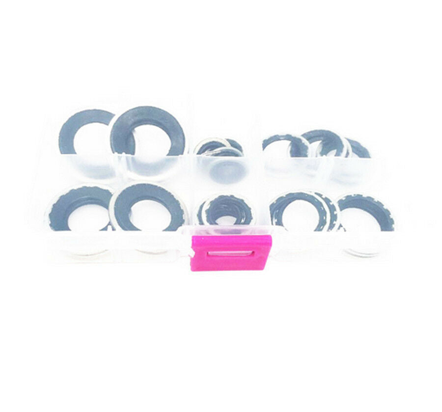 28 Pcs Alloy Metal Automotive Air Conditioning Compressor Gaskets, 6 Kinds Sizes