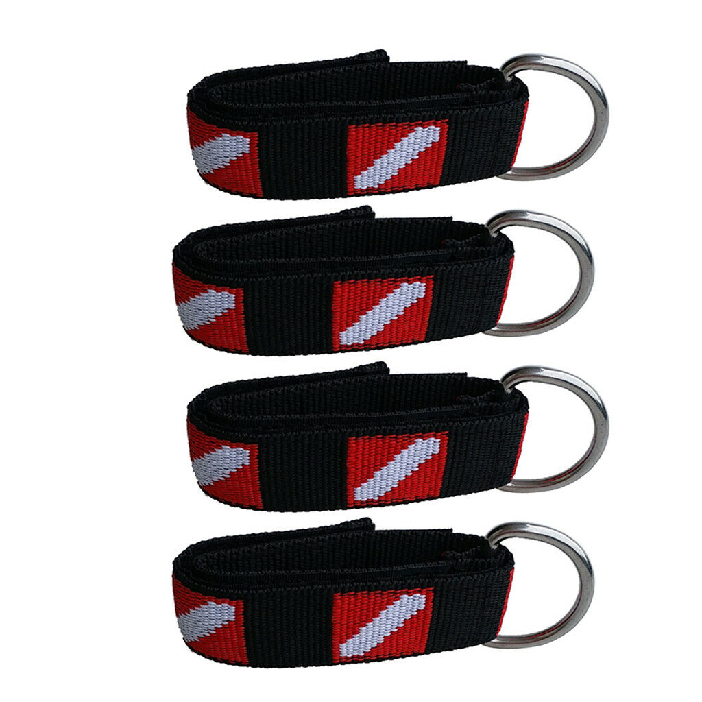 4pcs Dive Belt Wrist Hand Lanyard with D-Ring