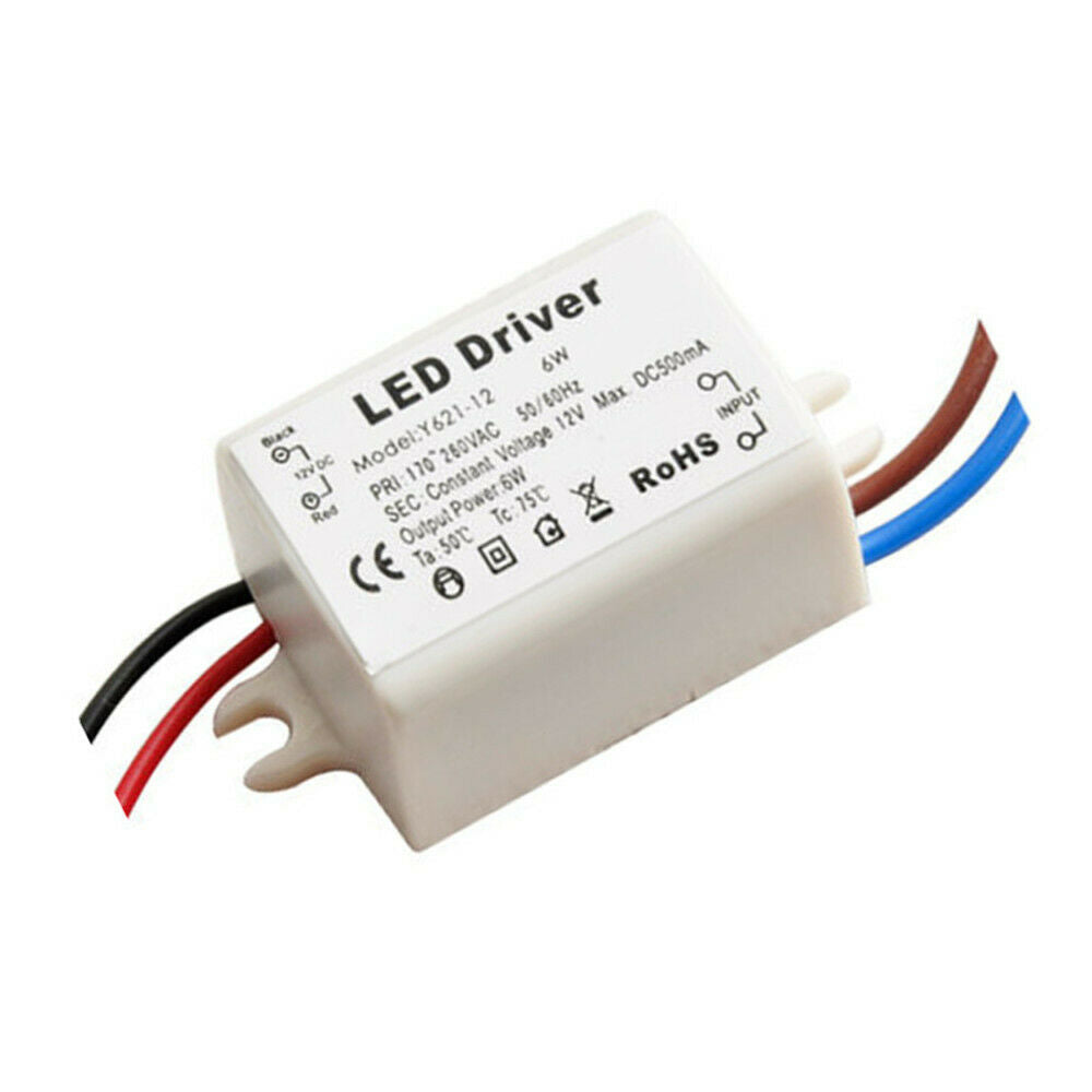 6W Watt High Power Y621-12 LED Driver Constant Current AC170V-260V 50-60Hz 500mA