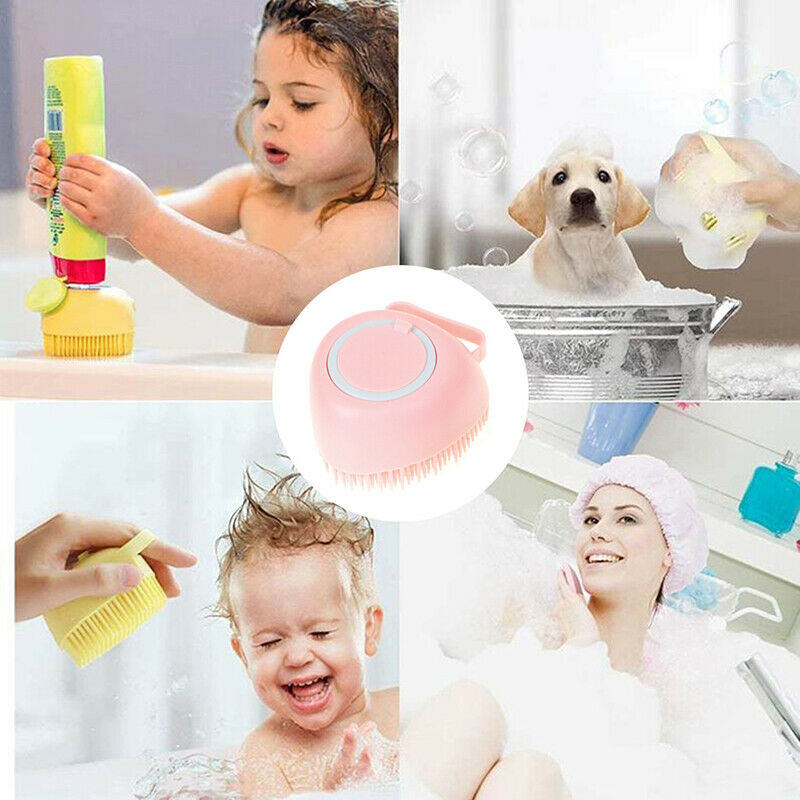 Bathing Artifact Massage Brush Baby Pet Liquid Soap Bath Brush Silicone Scrub XC