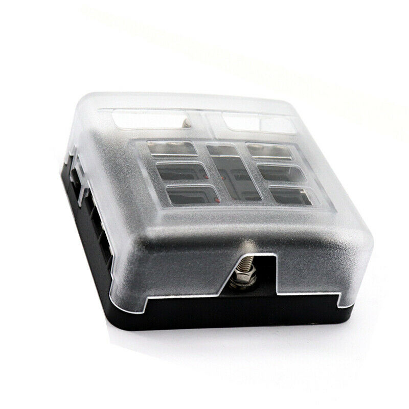 6 Way LED Indicator Car Boat Yacht Bus Fuse Box Block Holder Stud Connection Kit