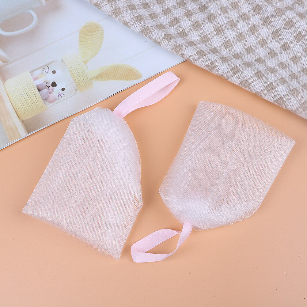 2X Soap foaming net saver bag suds bubbles maker skin care bath bubble mes.l8