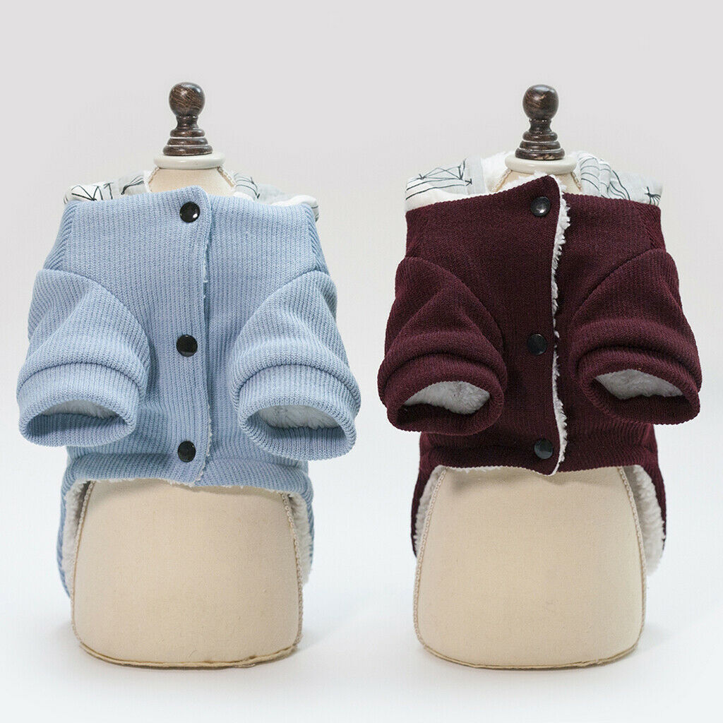 Dog Coat Hoodie Pet Winter Clothes Warm Soft for Medium Large Dogs Red L