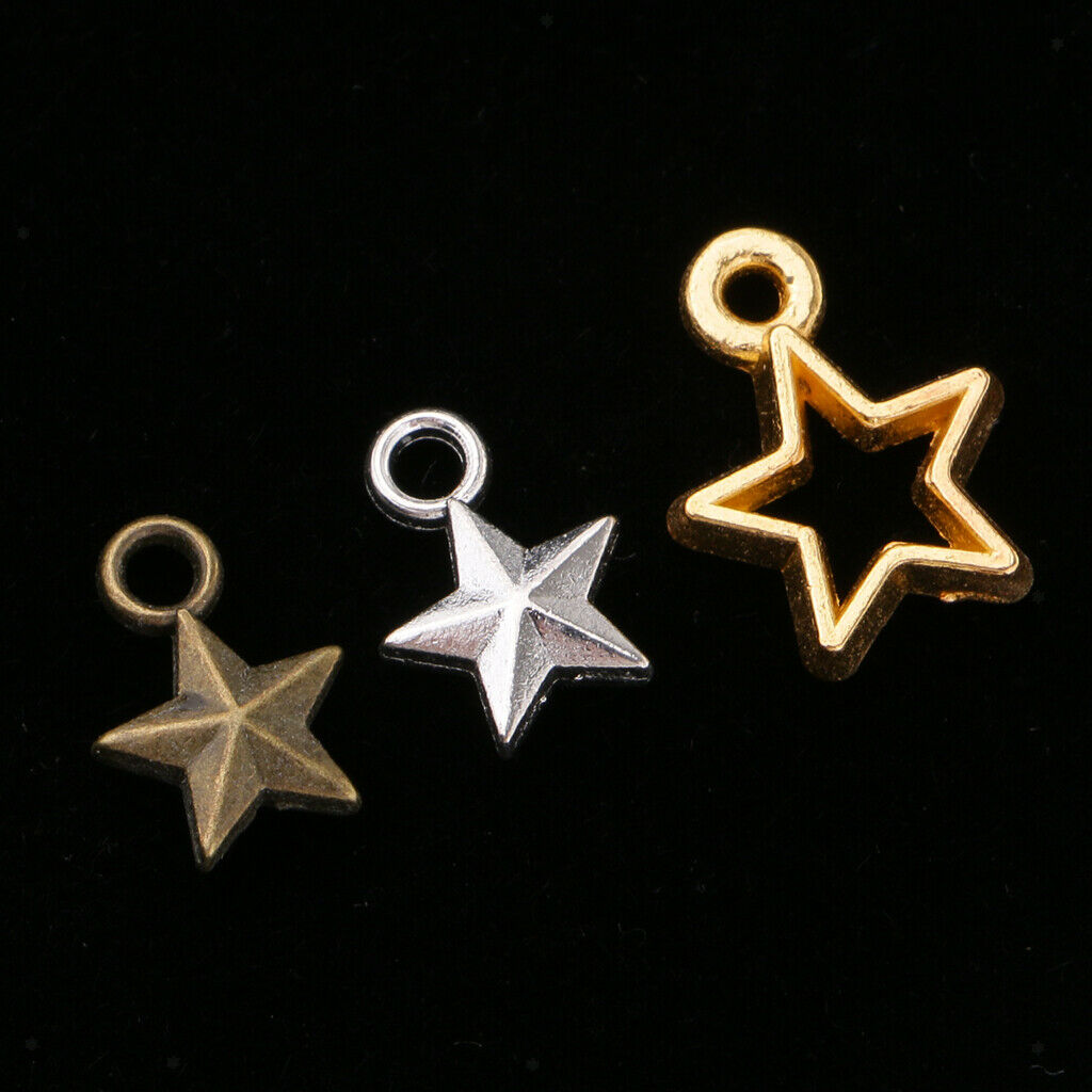 150Pcs Assorted Star Charms PendantS DIY Jewelry Finding Making Accessories