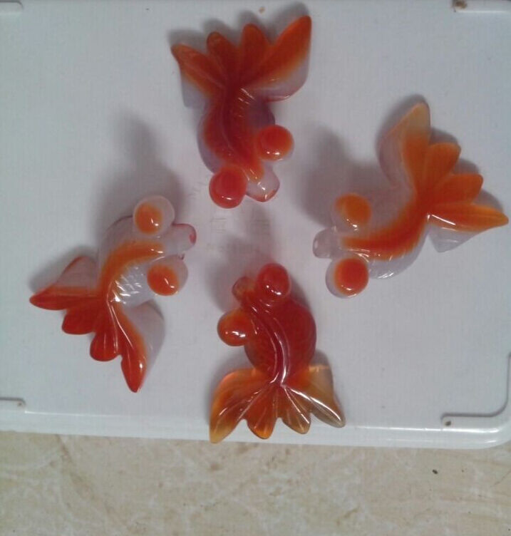 10PCS natural hand-carved agate pendants goldfish Accessories AAA
