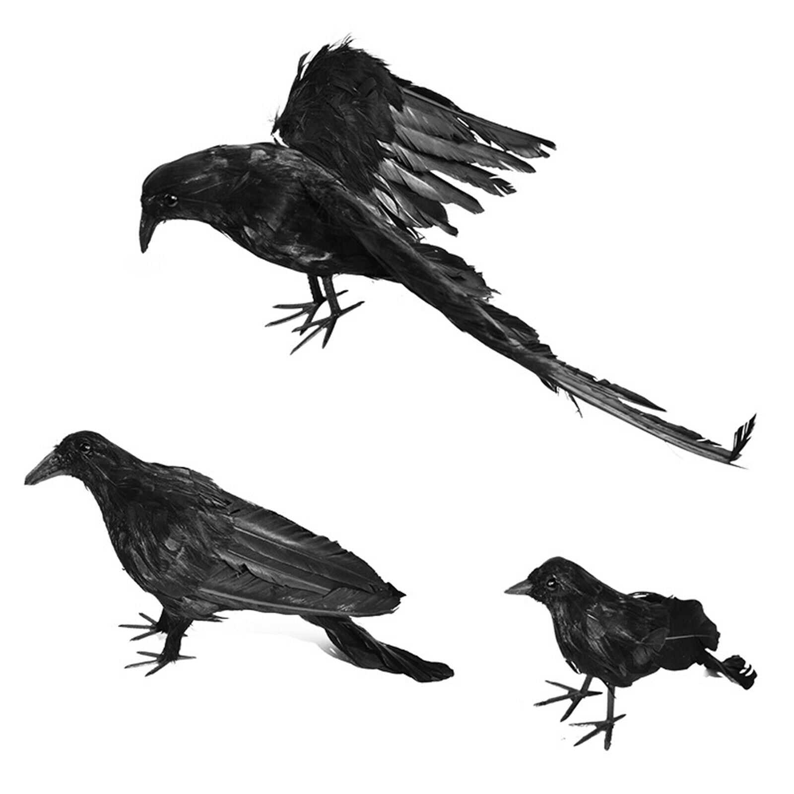 Vivid Crow Handmade Foam Feathered Scary Hunting Prop Garden Scarecrow 1pc