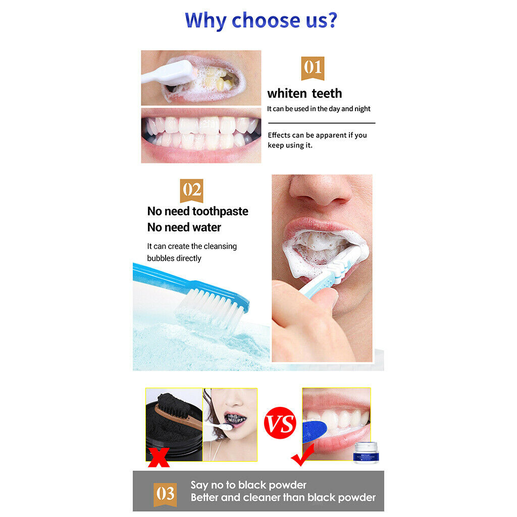 5pcs Teeth Whitening Powder Polish Tooth Supply Kit White Teeth Cleaning