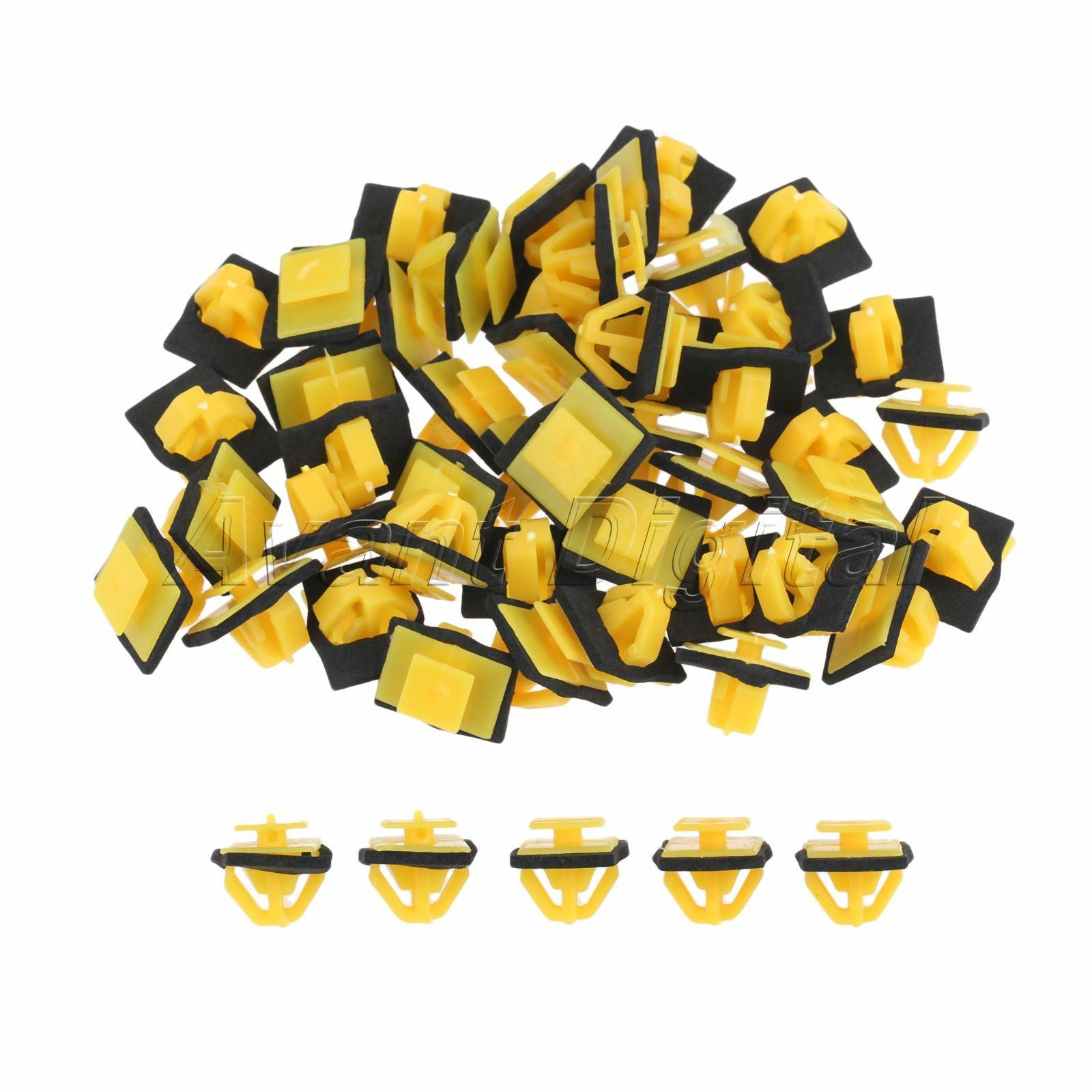 50PC D184 Auto Car Clips Fastener Door Guard Plate Wheel Clip Plastic Yellow